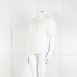 Rebecca Vallance Cream Scallop Trim Puff Sleeve Blouse