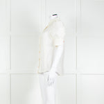 Rebecca Vallance Cream Scallop Trim Puff Sleeve Blouse