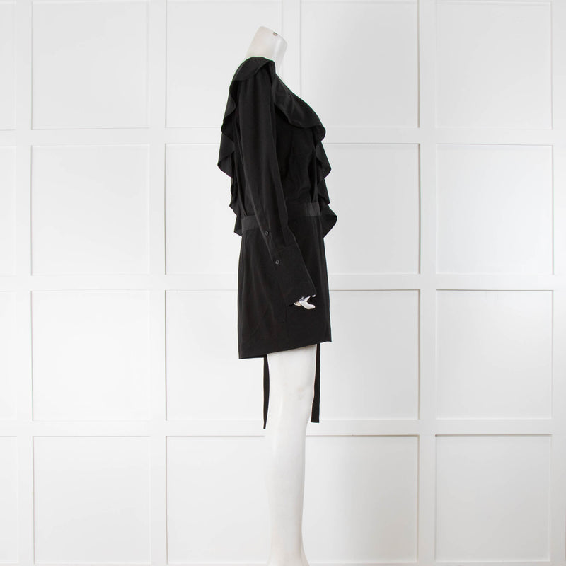 Diane Von Furstenberg Black Frilled Playsuit