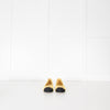 Chanel Yellow Tweedy Black Toe Ballerina Shoes