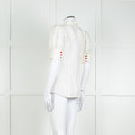 Rebecca Vallance Cream Scallop Trim Puff Sleeve Blouse