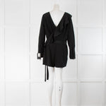 Diane Von Furstenberg Black Frilled Playsuit
