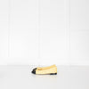 Chanel Yellow Tweedy Black Toe Ballerina Shoes