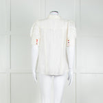 Rebecca Vallance Cream Scallop Trim Puff Sleeve Blouse
