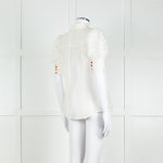 Rebecca Vallance Cream Scallop Trim Puff Sleeve Blouse