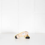 Chanel Yellow Tweedy Black Toe Ballerina Shoes