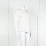 Rebecca Vallance Cream Scallop Trim Puff Sleeve Blouse