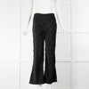 Ganni Black Plisse Flared Trousers