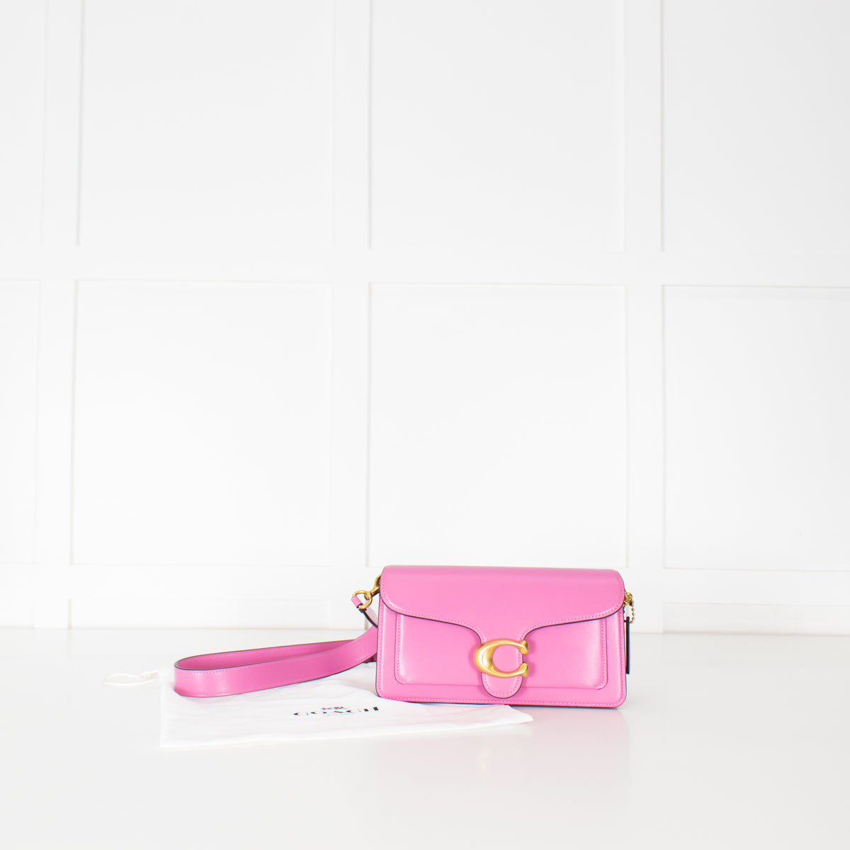 Coach Pink Tabby Chain Clutch Leather Bag