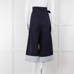 Loewe Navy Wide Leg Trousers With Turnup