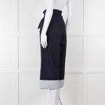 Loewe Navy Wide Leg Trousers With Turnup