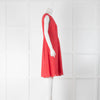 Tory Burch Coral Cotton Embroidered Sleeveless Dress