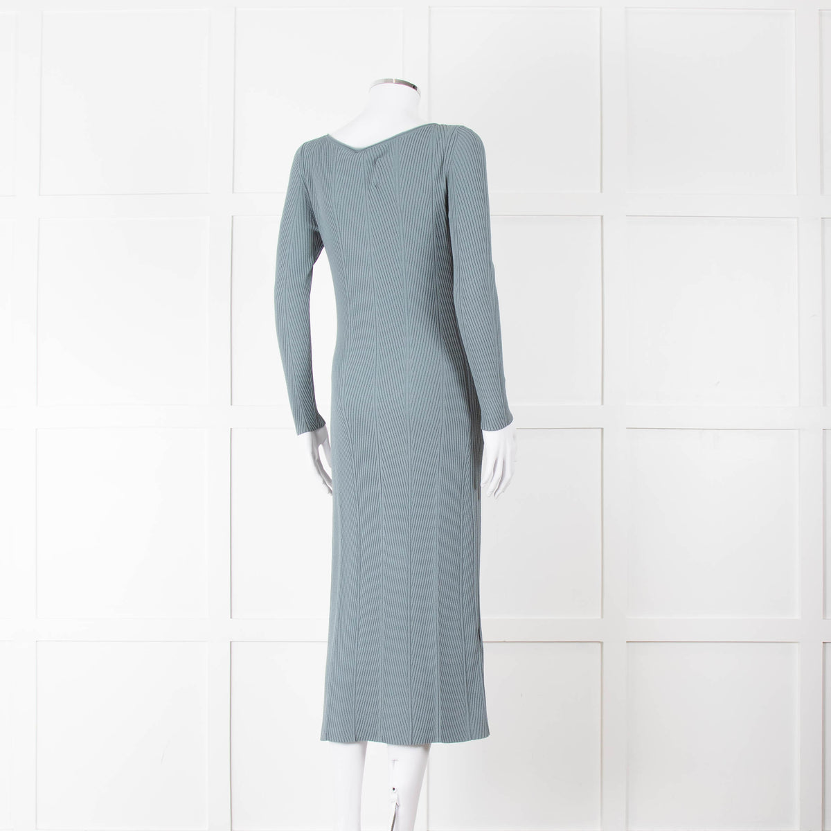 Theory Dusty Turquoise Ribbed Midi Dress
