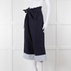 Loewe Navy Wide Leg Trousers With Turnup