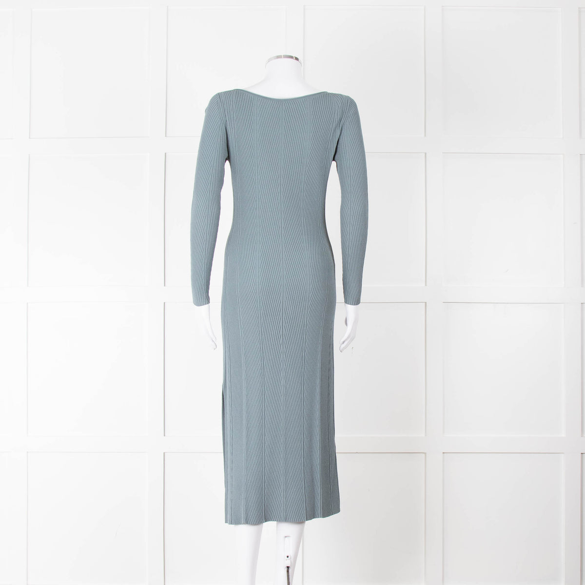 Theory Dusty Turquoise Ribbed Midi Dress