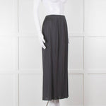 Issey Miyake Grey Pleated Long Skirt
