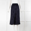 Vince Navy Split Leg Brocade Floral Drawstring Trousers