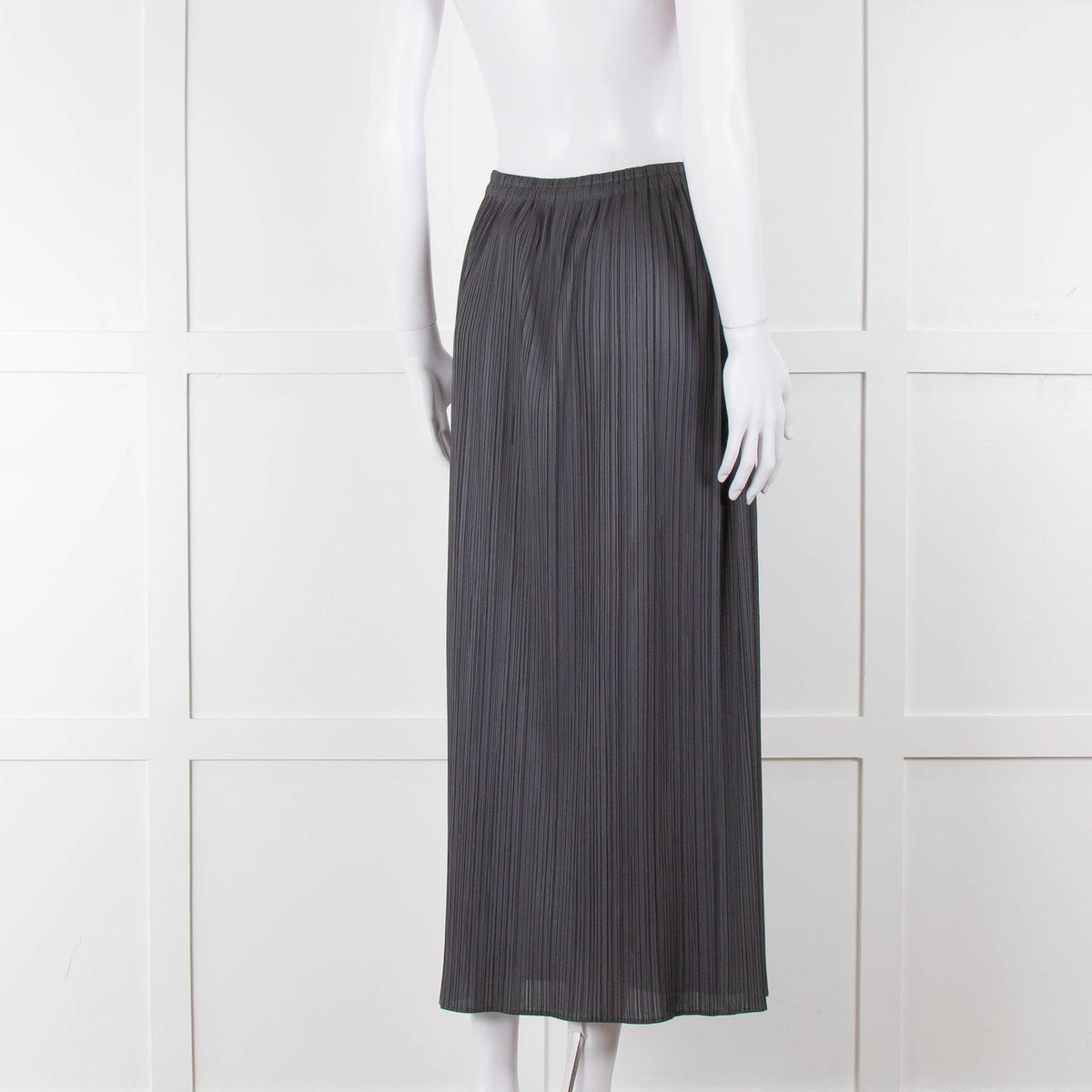 Issey Miyake Grey Pleated Long Skirt
