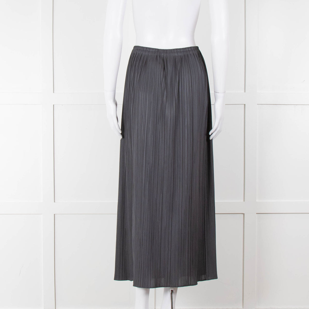 Issey Miyake Grey Pleated Long Skirt