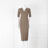 Remain by Birger Christensen Khaki Jumbo Rib Short Sleeve Knit Dress