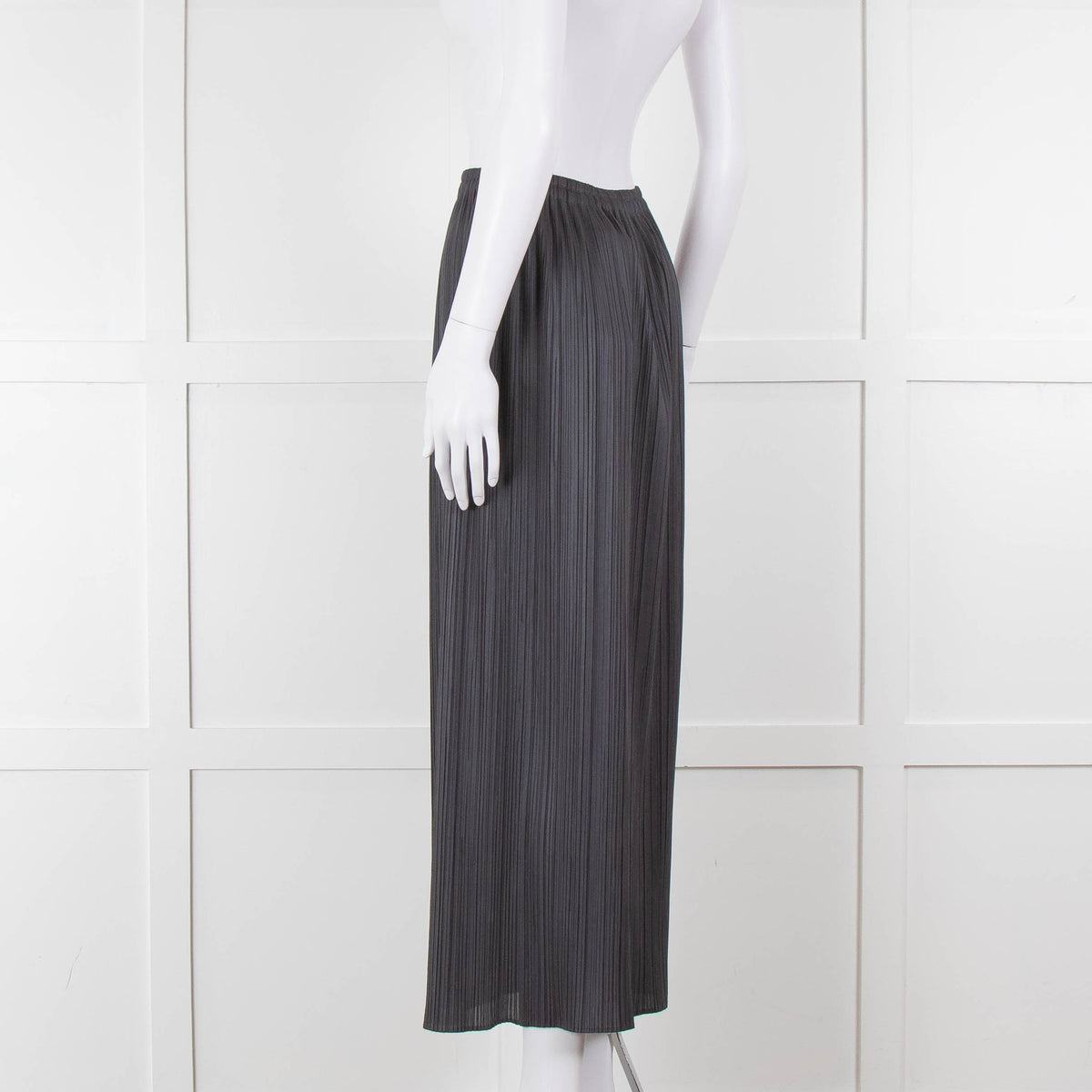 Issey Miyake Grey Pleated Long Skirt