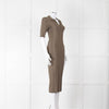 Remain by Birger Christensen Khaki Jumbo Rib Short Sleeve Knit Dress