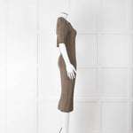 Remain by Birger Christensen Khaki Jumbo Rib Short Sleeve Knit Dress