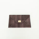 Jimmy Choo Brown Pink Snake Skin Clutch