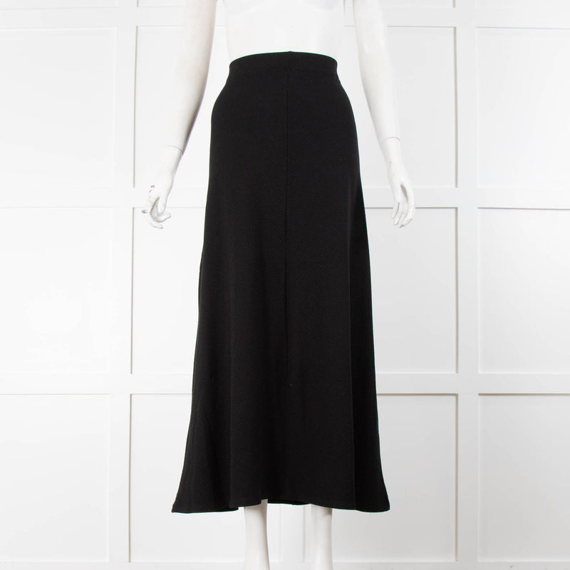 Reformation Black Ribbed Maxi Skirt