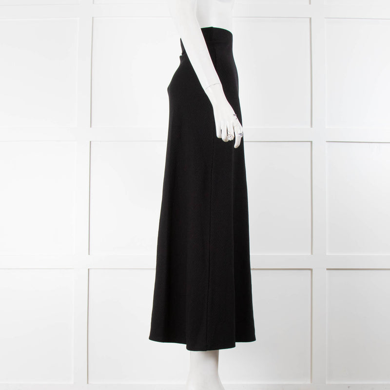 Reformation Black Ribbed Maxi Skirt