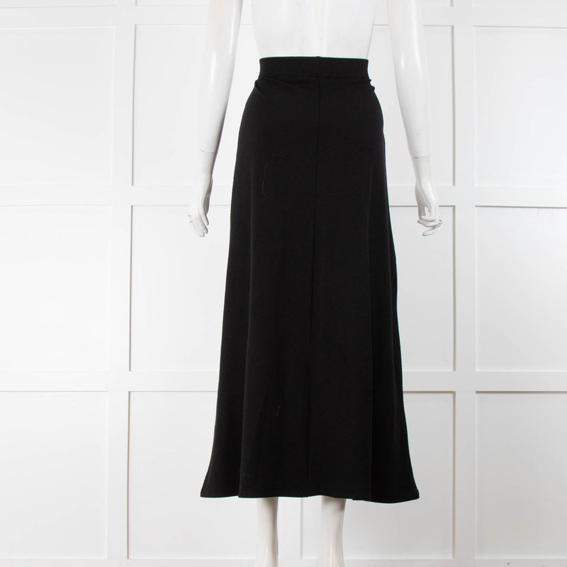 Reformation Black Ribbed Maxi Skirt