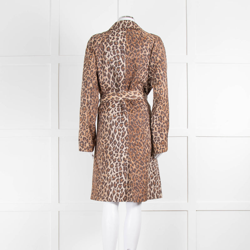 Dolce & Gabbana Brown Animal Print Trench Coat