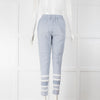 Dodo Bar Or Blue White Cotton Lace Detail Slim Leg Trousers