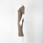 Remain by Birger Christensen Khaki Jumbo Rib Short Sleeve Knit Dress