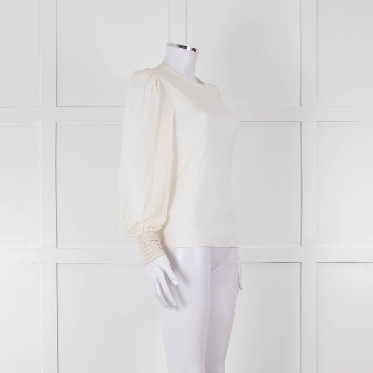 ME + EM Cream Sheer Long Sleeve T-Shirt