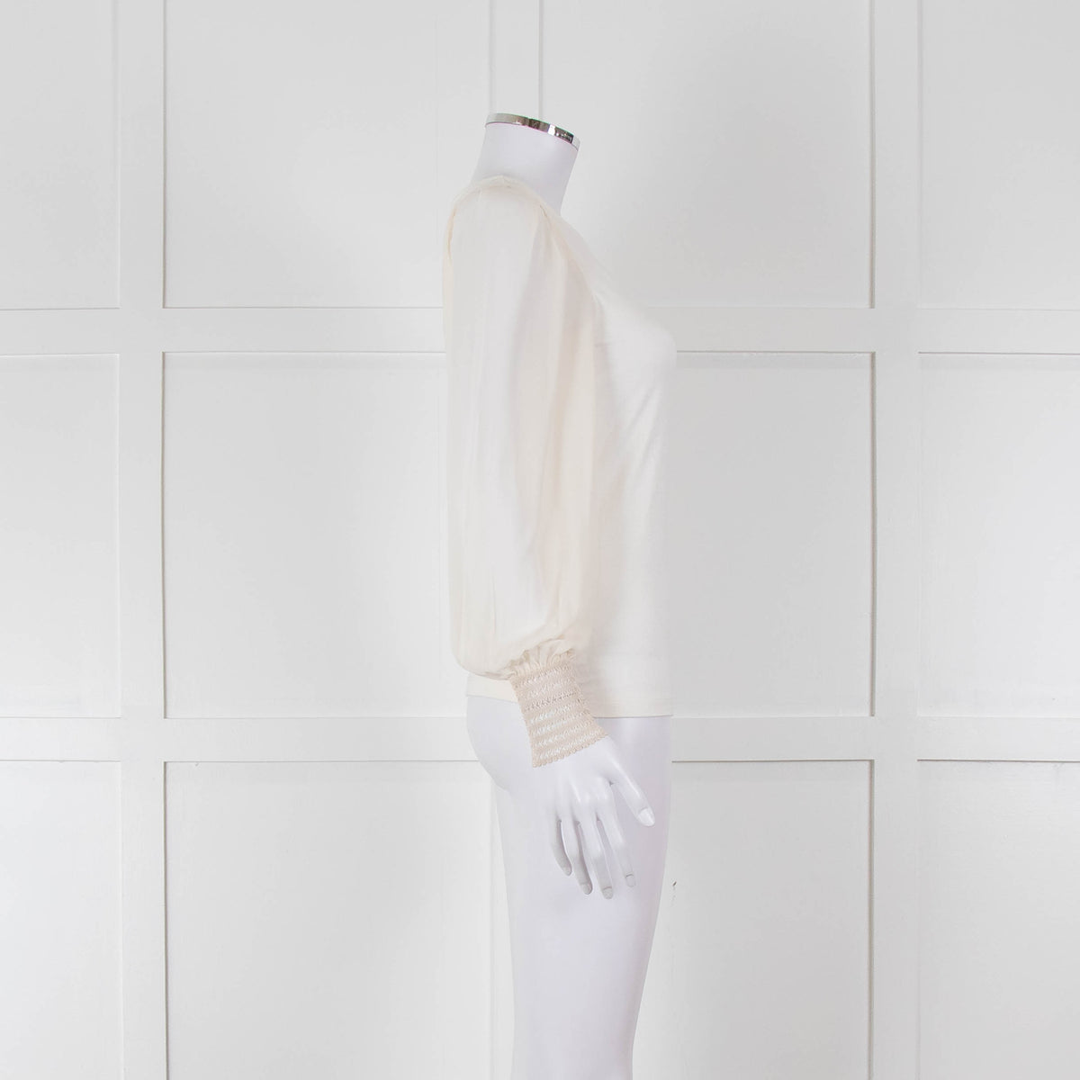 ME + EM Cream Sheer Long Sleeve T-Shirt