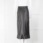 Ridley Black Leather Button Skirt