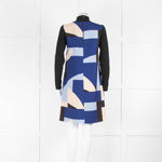 Marella Black Blue Beige Knit Sleeve Tunic Dress