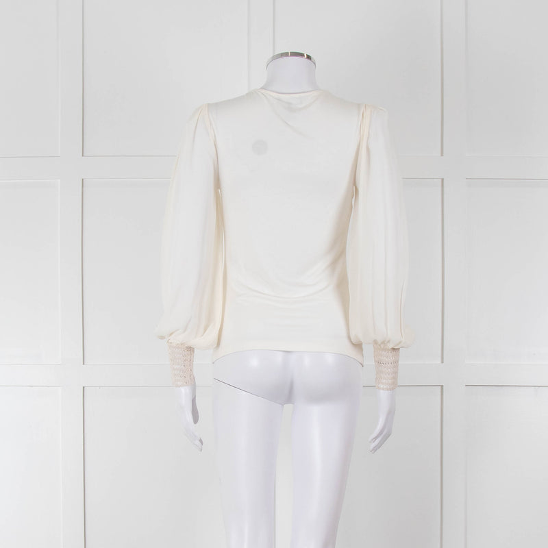 ME + EM Cream Sheer Long Sleeve T-Shirt