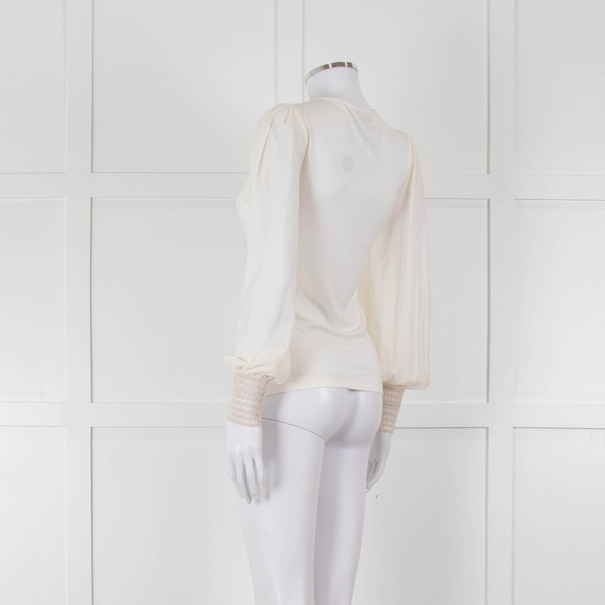 ME + EM Cream Sheer Long Sleeve T-Shirt