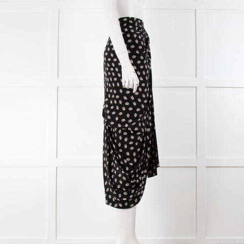 Isabel Marant Black Skirt With Beige Floral Print