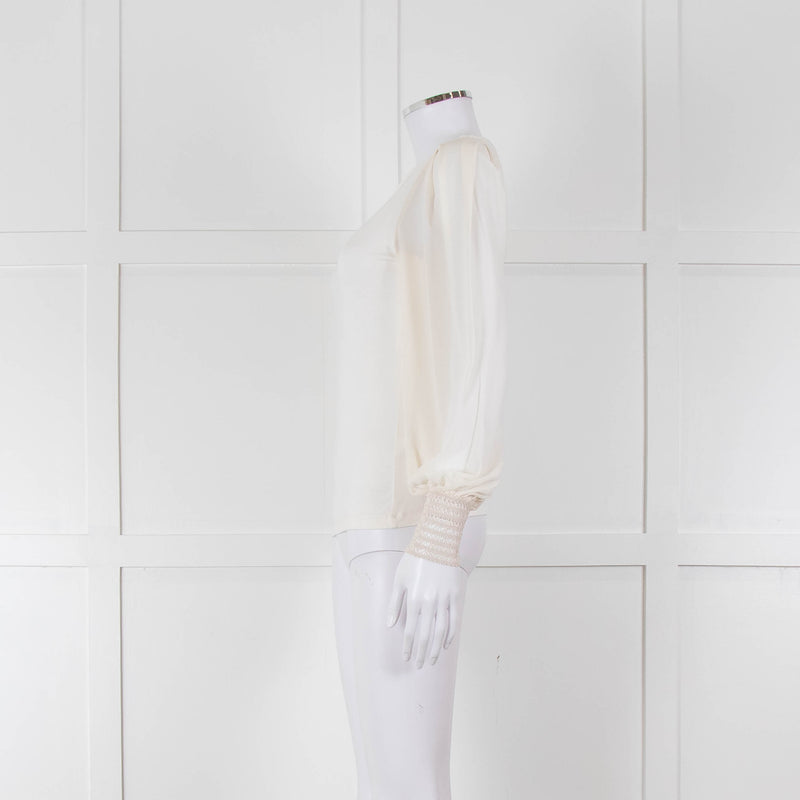 ME + EM Cream Sheer Long Sleeve T-Shirt