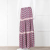 Ridley Purple Pink White Floral Maxi Skirt