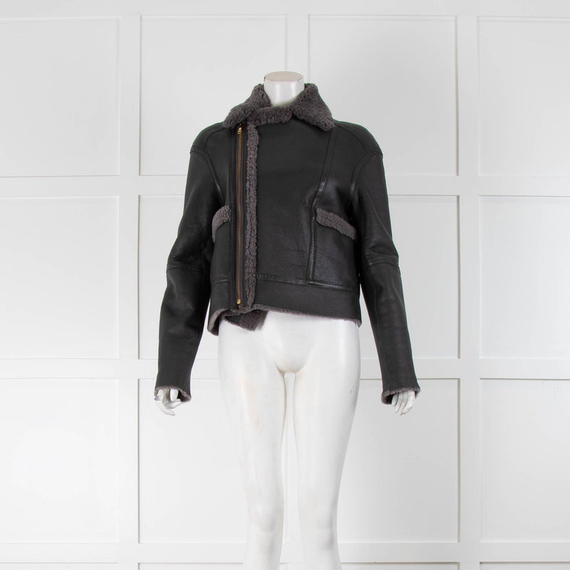 Me+em Grey Reversible Shearling Jacket