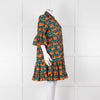 La Double J Orange Turquoise Cotton Oversized Short Dress
