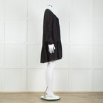 Anine Bing Black Textured Button Front Camilla Mini Dress