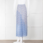 Me + Em Blue White Floral Maxi Skirt