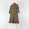 La Double J Orange Turquoise Cotton Oversized Short Dress