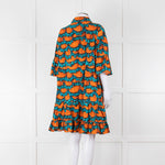 La Double J Orange Turquoise Cotton Oversized Short Dress
