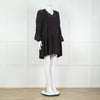 Anine Bing Black Textured Button Front Camilla Mini Dress